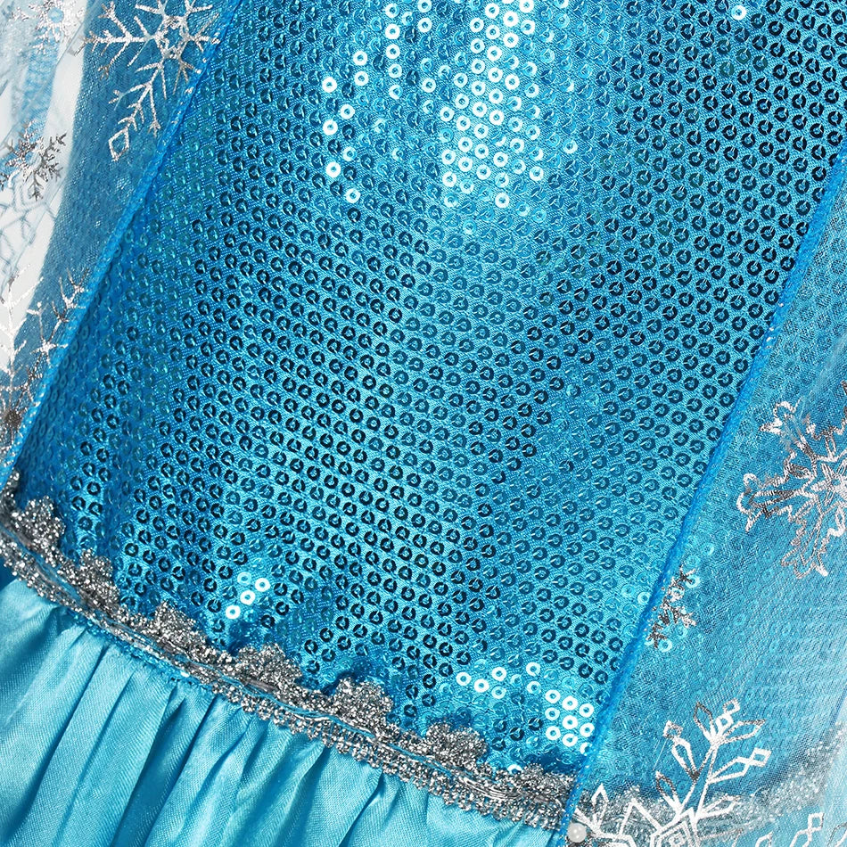 Girls Elsa Princess Costume Dress – Snow Queen Carnival & Party Gown - Nestling Babies