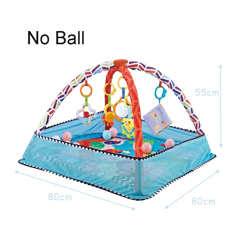 Baby Play Gym with Educational Fitness Frame – Soft Crawling Mat with Toy Rack - Nestling Babies