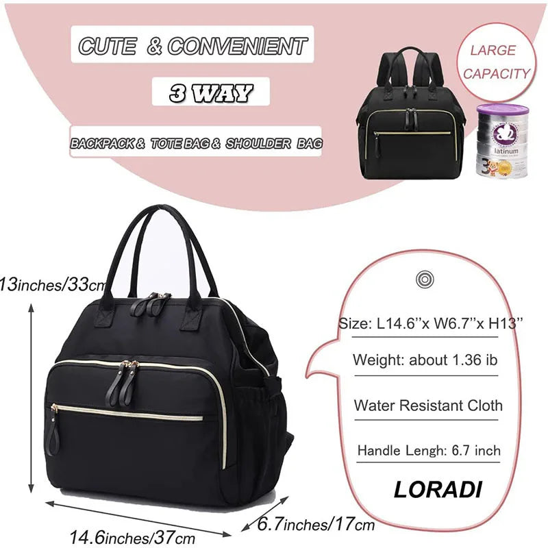 Large Capacity Cotton Diaper Backpack – Stylish & Functional Maternity Bag for Moms on the Go - Nestling Babies