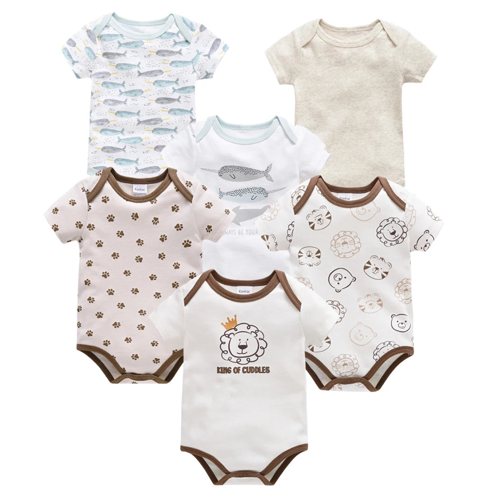 100% Cotton Baby Bodysuits – Unicorn Print | 3–6 Pack - Nestling Babies