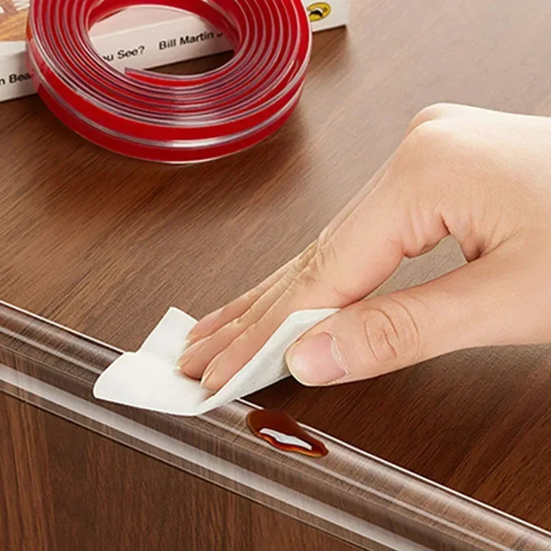 Transparent PVC Corner & Edge Guards – Anti-Bump Baby Safety Strip with Double-Sided Tape - Nestling Babies