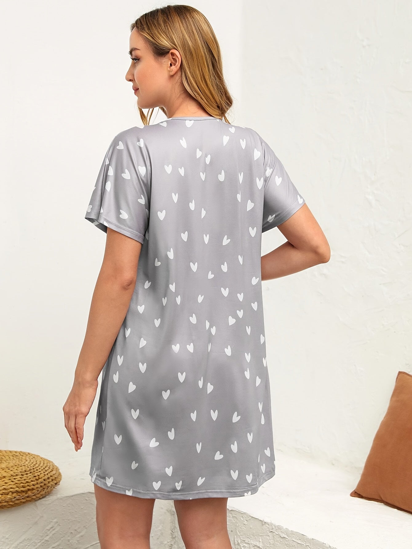 Nursing Maternity Nightdress – Floral V-Neck Sleepwear for Spring & Summer - Nestling Babies