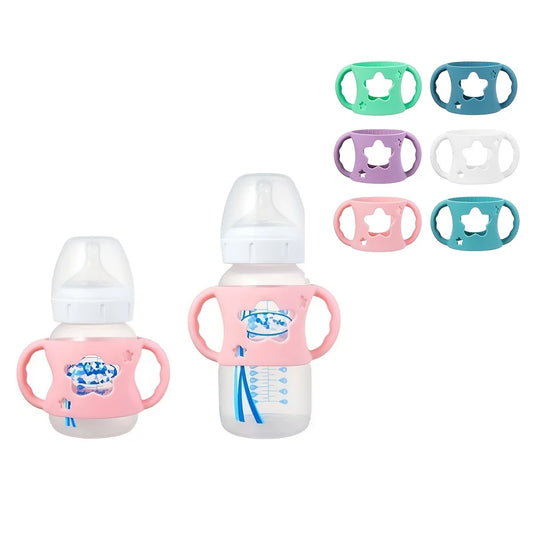 Silicone Bottle Handle Sleeve – Soft Grip for Wide-Neck Baby Bottles - Nestling Babies 