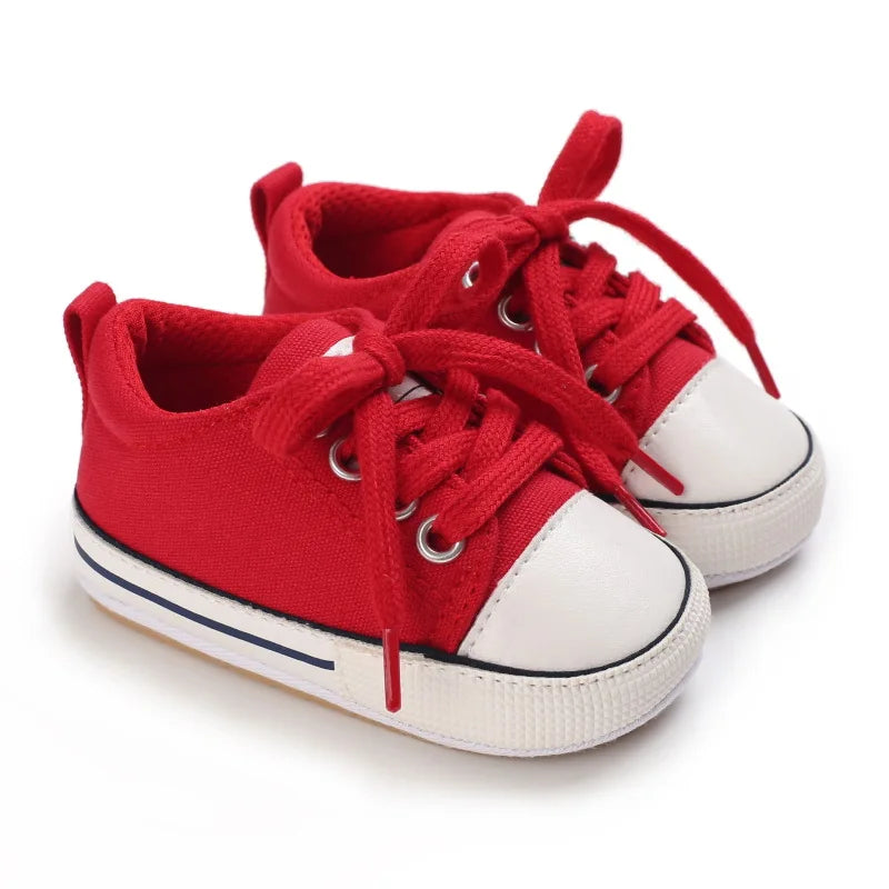 Meckior Baby Canvas Sneakers – Unisex Soft Basketball-Inspired First Walkers (0–18 Months) - Nestling Babies 