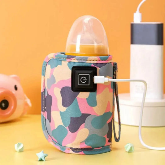 USB Bottle Warmer Bag – Portable Milk & Water Heater for Babies | Insulated, Travel-Friendly for Stroller Use - Nestling Babies 