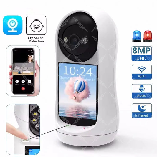 8MP Smart WiFi Baby Monitor with Motion & Sound Detection – 360° PTZ Camera - Nestling Babies 