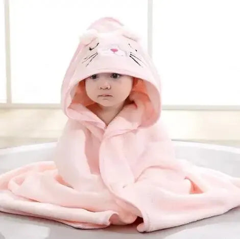 Ultra-Soft Hooded Baby Bathrobe – 4-in-1 Towel, Blanket & Swaddle Wrap - Nestling Babies 