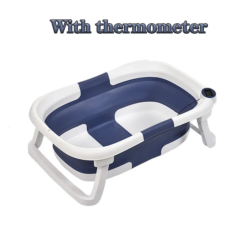 Foldable Baby Bathtub with Real-Time Temperature Display – Anti-Slip & Space-Saving Design - Nestling Babies 