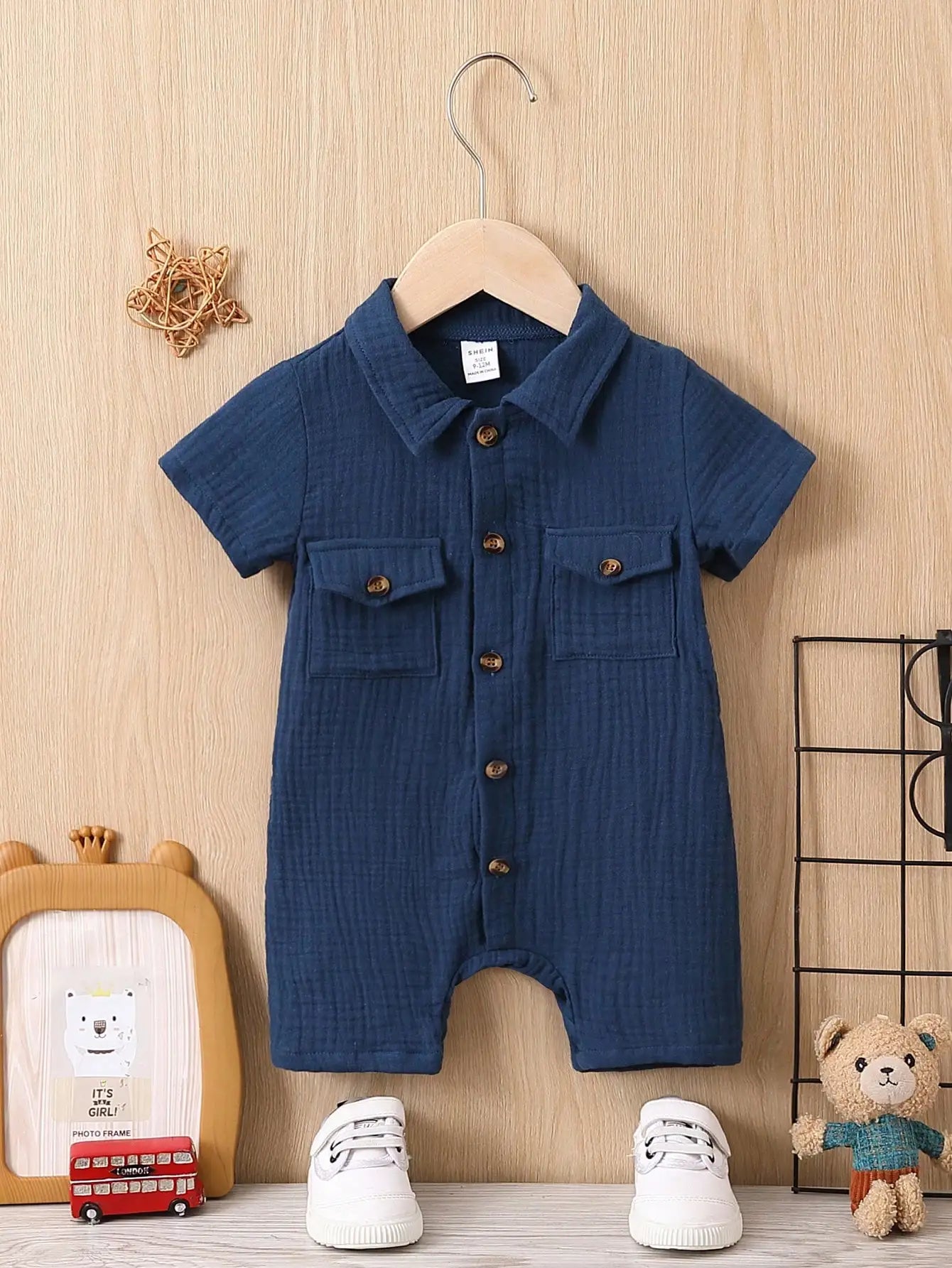 Soft Cotton Summer Romper – Minimalist Comfort for Baby (3–24M) - Nestling Babies 