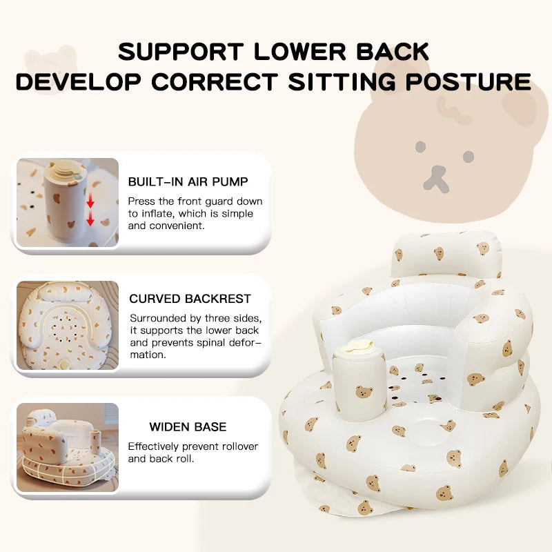 Infant Shining Inflatable Baby Sofa Chair – Portable Bath & Sitting Practice Seat for Babies - Nestling Babies 