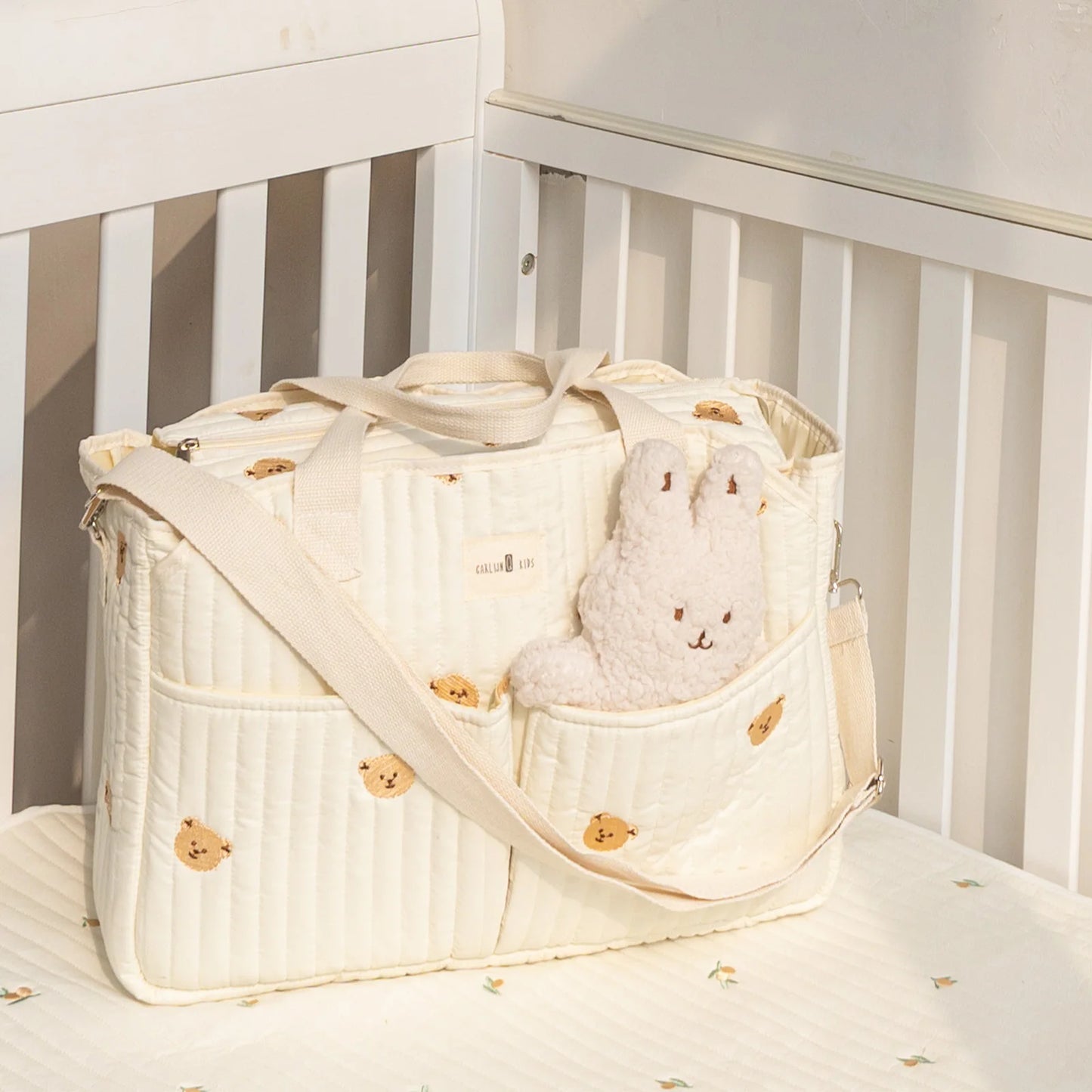 Large Capacity Mummy Diaper Bag – Multi-Functional Crossbody Baby Tote for Travel & Outings - Nestling Babies 