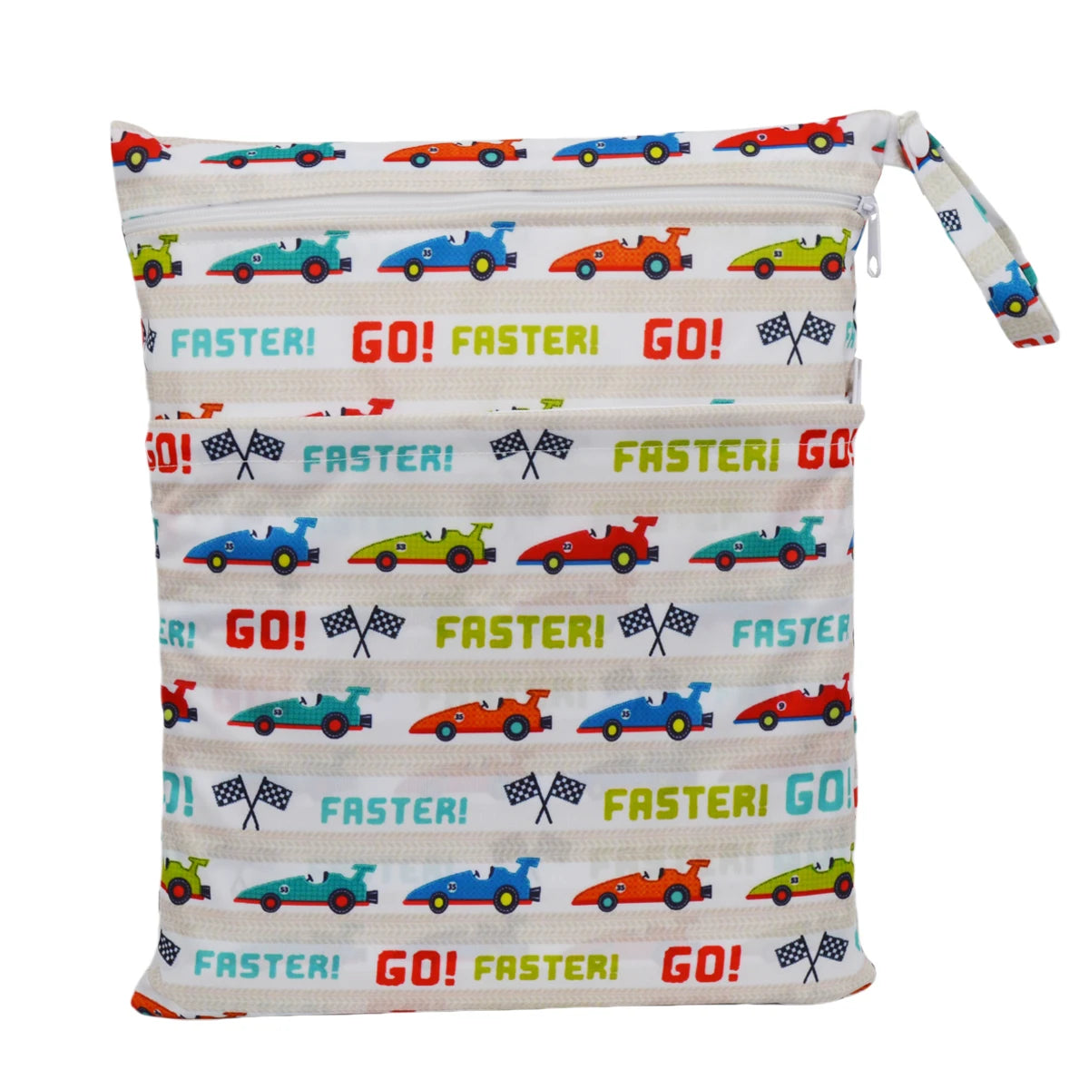 [Sigzagor] Reusable Wet Dry Bag – Waterproof Diaper Organizer with Dual Zippers & Animal Prints - Nestling Babies 