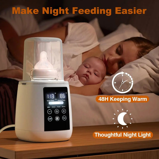 6-in-1 Baby Bottle Warmer & Sterilizer – Fast Heating with 24h Temperature Control - Nestling Babies 