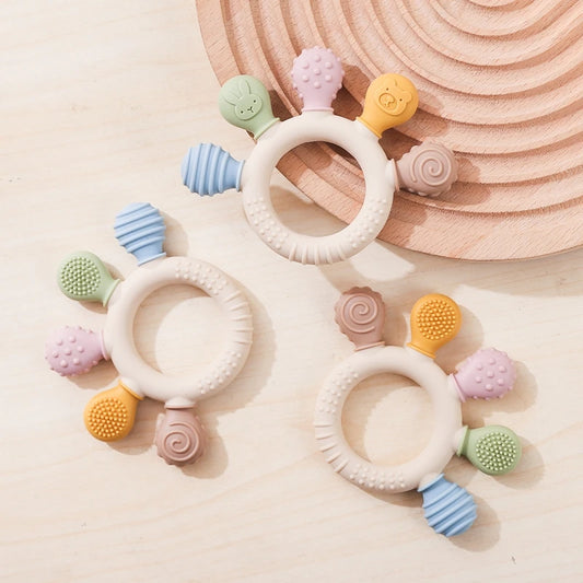 Silicone Baby Teether Ring – Soft & Safe Teething Toy for 0–12 Months - Nestling Babies 