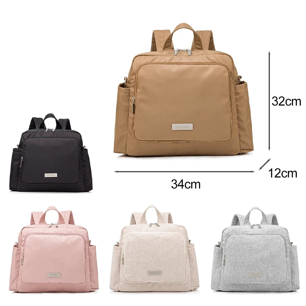 Soboba Waterproof Diaper Backpack – Large Capacity Travel Bag for Moms with Solid Design - Nestling Babies 