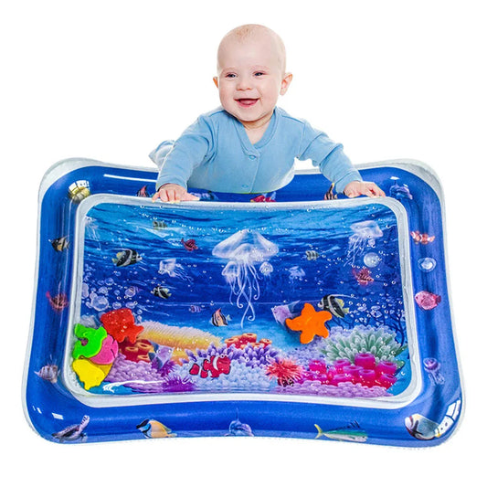 Inflatable Baby Water Play Mat – White Jellyfish Sensory Activity Cushion - Nestling Babies 