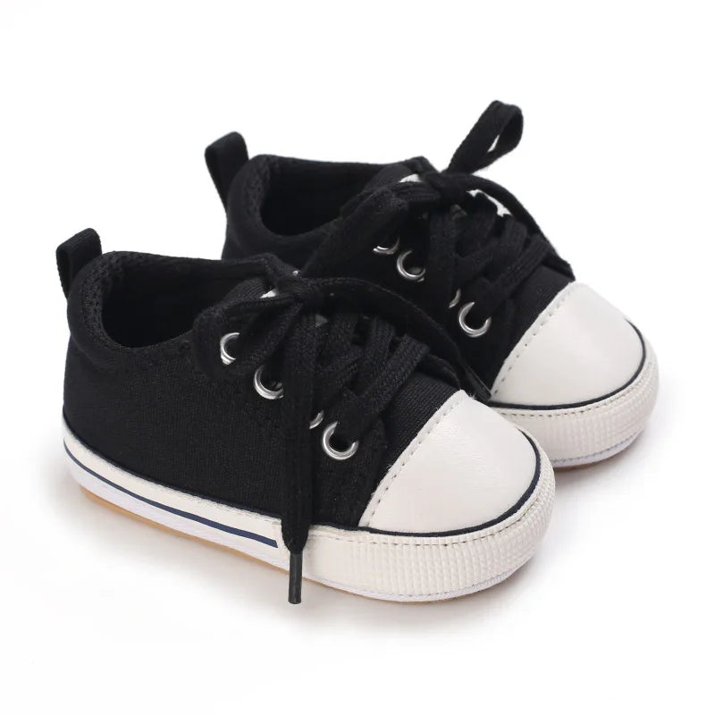 Meckior Baby Canvas Sneakers – Unisex Soft Basketball-Inspired First Walkers (0–18 Months) - Nestling Babies 