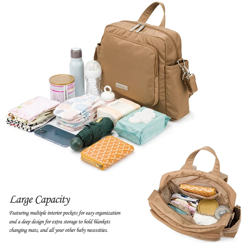 Soboba Waterproof Diaper Backpack – Large Capacity Travel Bag for Moms with Solid Design - Nestling Babies 