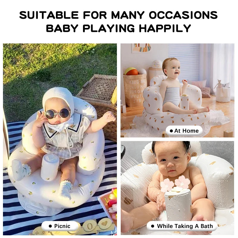 Infant Shining Inflatable Baby Sofa Chair – Portable Bath & Sitting Practice Seat for Babies - Nestling Babies 