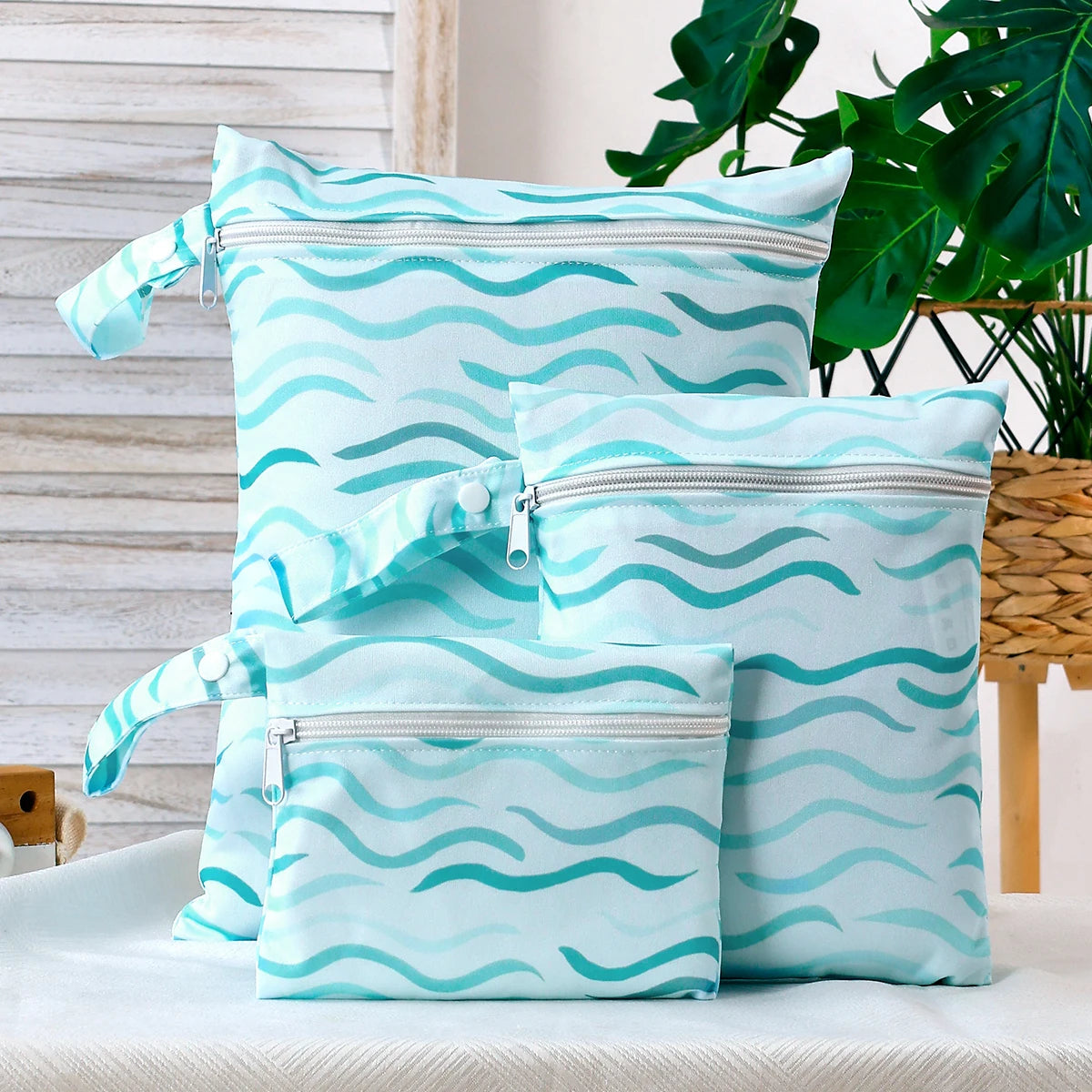 Kangobaby 3PCS Reusable Baby Blanket Storage Bag Set – Multifunctional Travel Organizer with Zipper Closure - Nestling Babies 