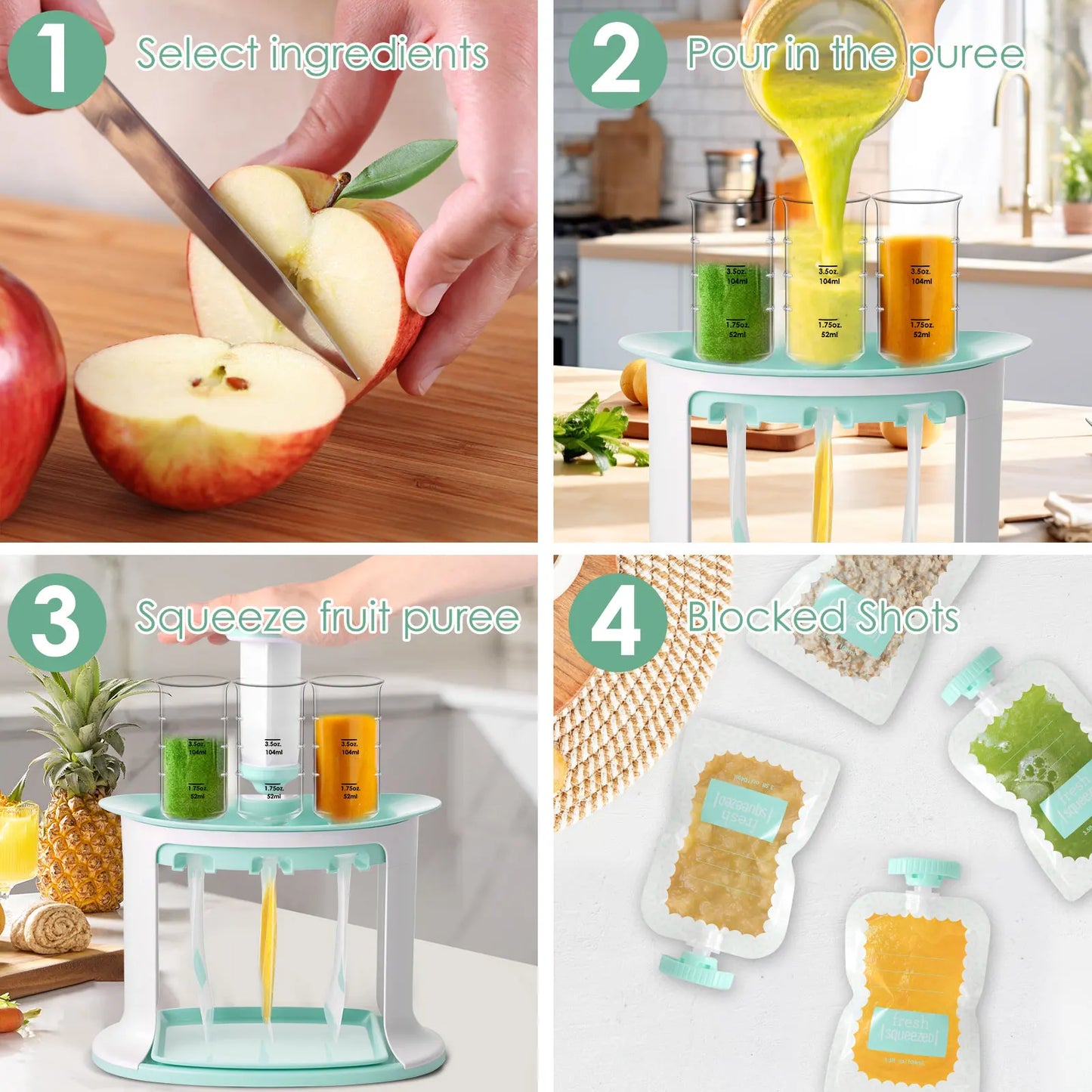 BabyPure™ Food Pouch Maker – Clean & Easy Homemade Prep - Nestling Babies 