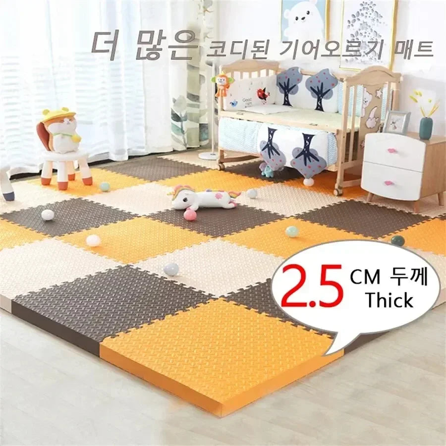 Thick Solid Color Baby Play Mat – 2.5CM Soft Puzzle Foam Tiles for Crawling & Play Areas - Nestling Babies 