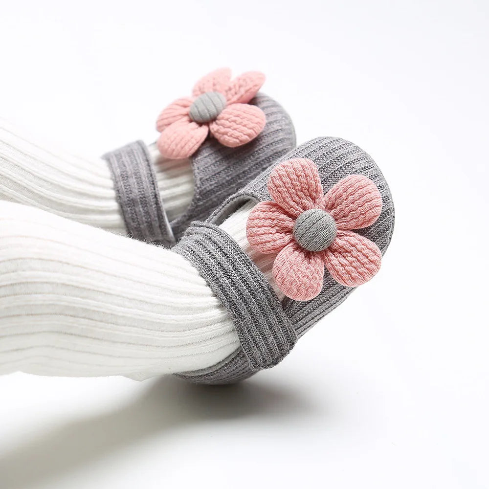 Baby Girl Cotton Prewalker Shoes – Soft Sole Retro Style with Bow (0–18 Months) - Nestling Babies 