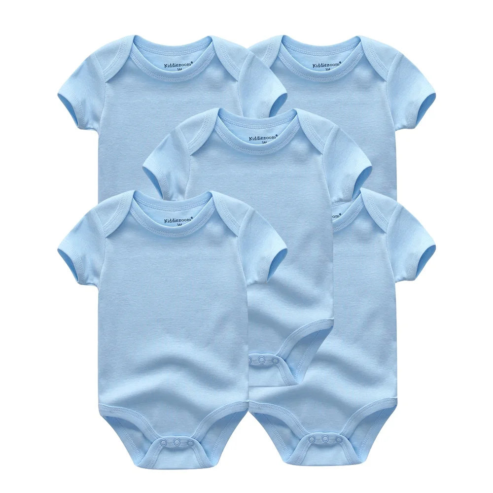 Essential Cotton Baby Bodysuit Set (5-Pack | 0–12M) - Nestling Babies 