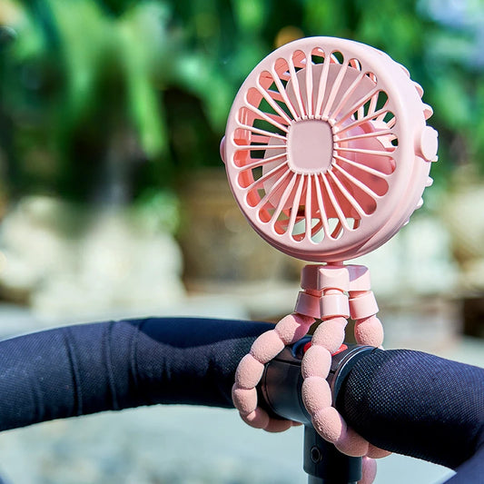USB Rechargeable Stroller Fan – Clip-On Portable Mini Fan with 3 Speeds - Nestling Babies 