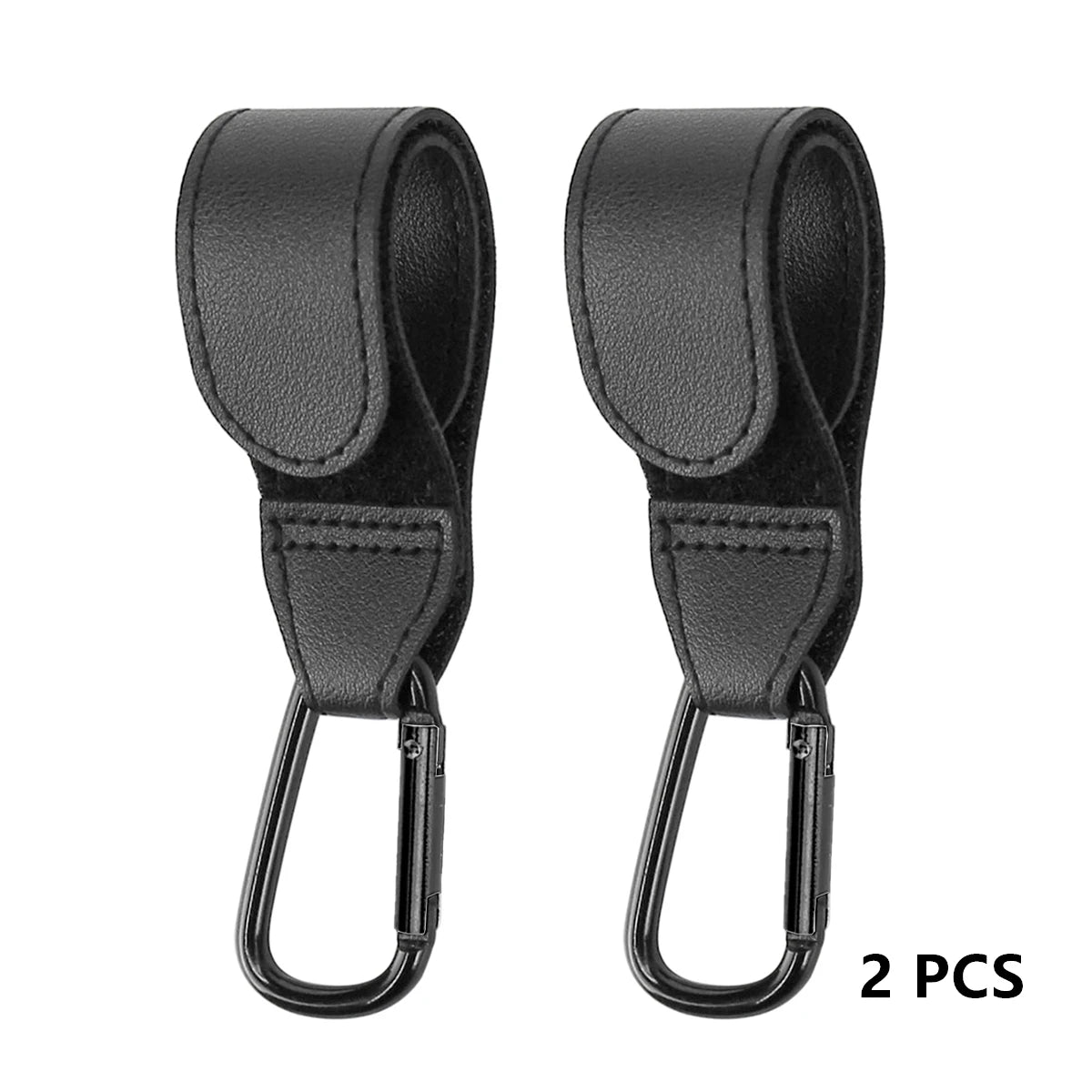 2PCS 360° Rotating PU Leather Stroller Hooks – Elegant Baby Bag Clips for Pram & Cart Organization - Nestling Babies 