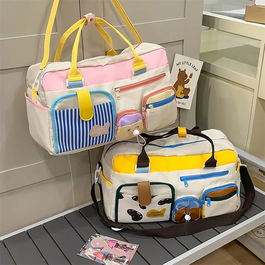 Dopamine-Inspired Casual Travel Duffel – Lightweight Oxford Gym, Swim & Short Trip Bag for Women - Nestling Babies 