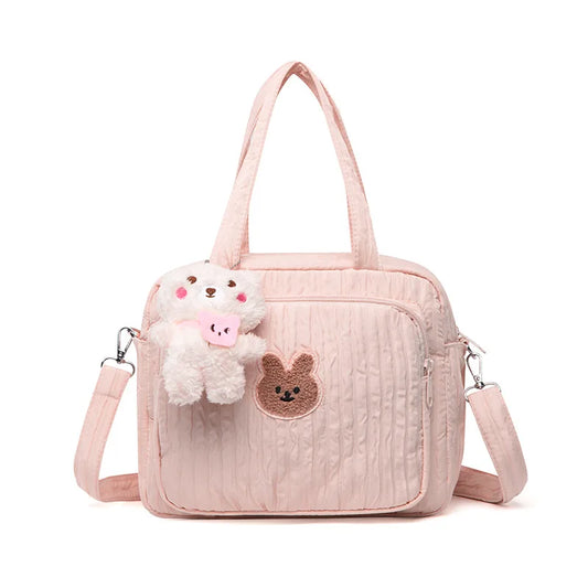 Cotton Mommy Diaper Bag – Compact Organizer Tote for Maternity & Baby Essentials - Nestling Babies 