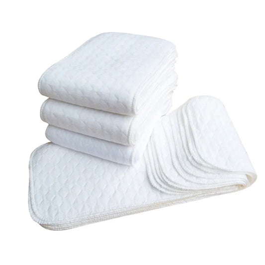 10pcs Reusable Cotton Baby Diapers – Washable, Soft & Super Absorbent Pads for Newborns (3–5kg) - Nestling Babies 