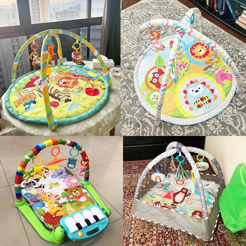 Baby Play Gym with Educational Fitness Frame – Soft Crawling Mat with Toy Rack - Nestling Babies 