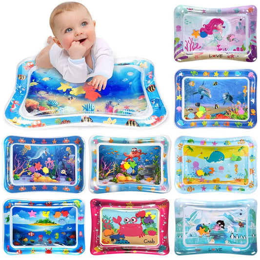 Inflatable Tummy Time Baby Play Mat – Sensory Water Cushion for Infants - Nestling Babies 