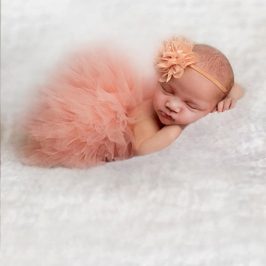 Newborn Princess Tutu Set – Photography Outfit with Flower Headband - Nestling Babies 