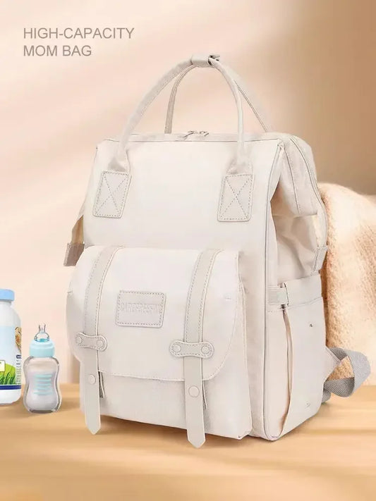 Waterproof Canvas Mummy Backpack – 2-Layer Diaper Bag with Large Capacity & Multi-Color Options - Nestling Babies 