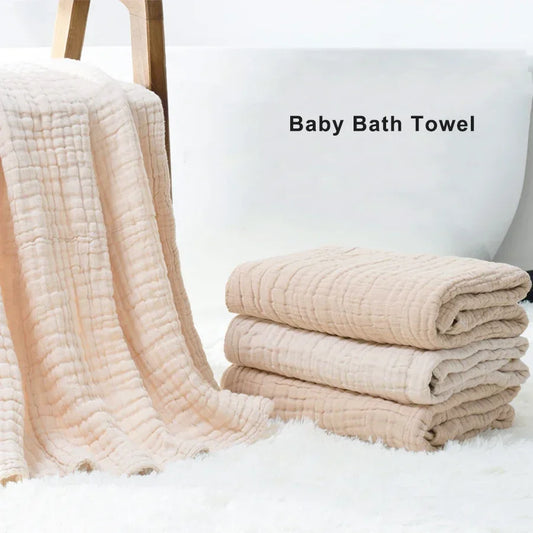 6-Layer Cotton Muslin Baby Blanket – Soft Swaddle Wrap & Bath Towel (105×105 cm) - Nestling Babies 