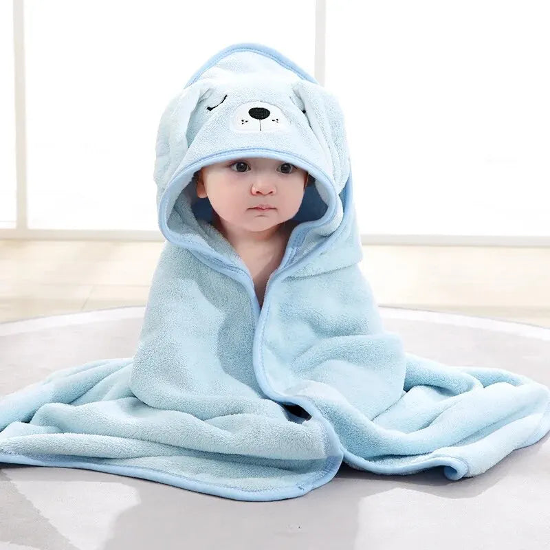Ultra-Soft Hooded Baby Bathrobe – 4-in-1 Towel, Blanket & Swaddle Wrap - Nestling Babies 