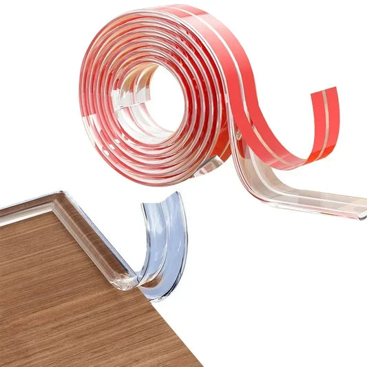 Transparent PVC Corner & Edge Guards – Anti-Bump Baby Safety Strip with Double-Sided Tape - Nestling Babies 