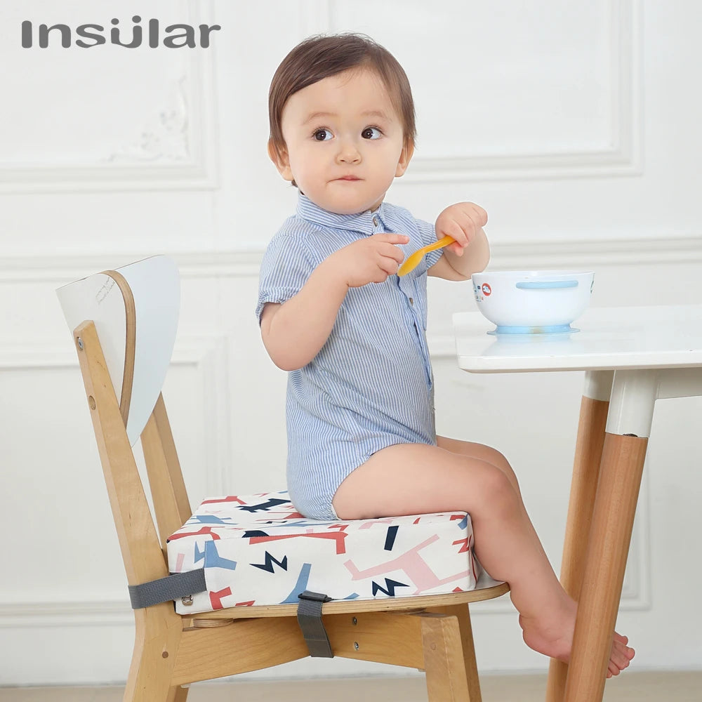 Adjustable Baby Booster Seat Cushion – Soft Dining Chair Pad with Safety Straps for Toddlers - Nestling Babies 