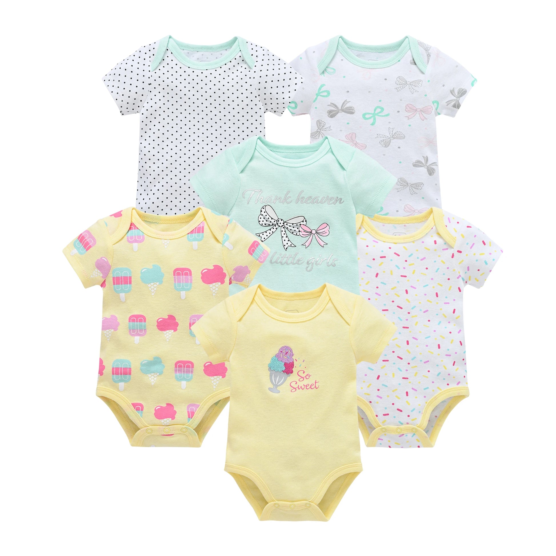 Cotton Essentials – 3/6-Pack Baby Bodysuits (Unisex | 0–12M) - Nestling Babies 