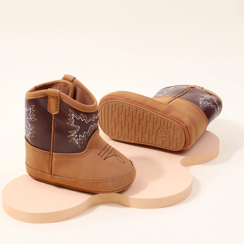 Baby Soft PU Leather Boots – Prewalker Ankle Shoes for Boys & Girls (0–12 Months) - Nestling Babies 