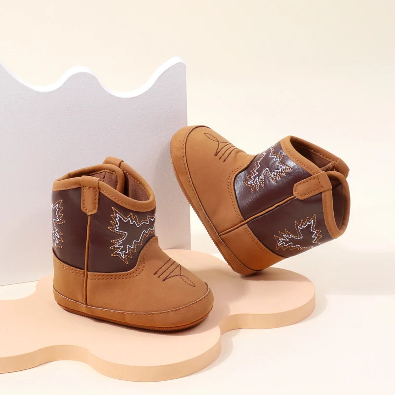 Baby Soft PU Leather Boots – Prewalker Ankle Shoes for Boys & Girls (0–12 Months) - Nestling Babies 