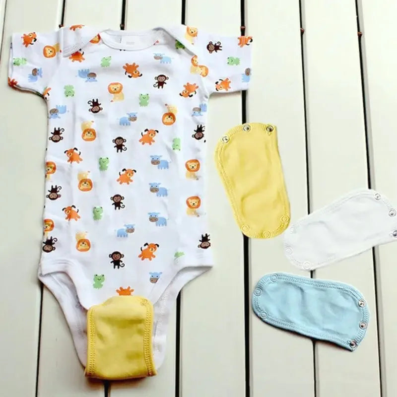 4Pcs Baby Romper Extender Set – Soft Cotton Bodysuit Lengtheners for Newborns and Toddlers - Nestling Babies 