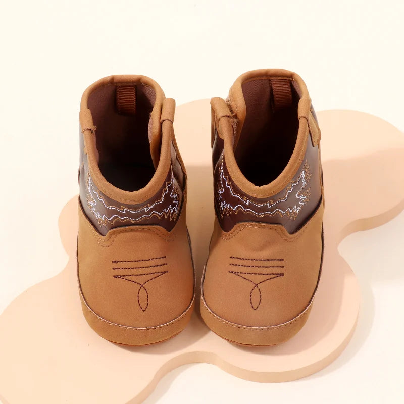 Baby Soft PU Leather Boots – Prewalker Ankle Shoes for Boys & Girls (0–12 Months) - Nestling Babies 