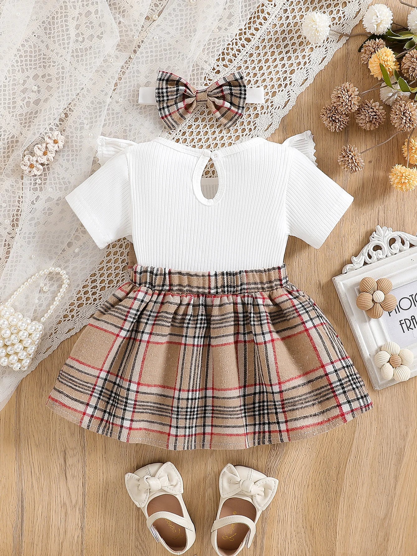 Baby Girl Plaid Summer Dress – Ruffles & Bows for Everyday Charm (6M–3Y) - Nestling Babies 