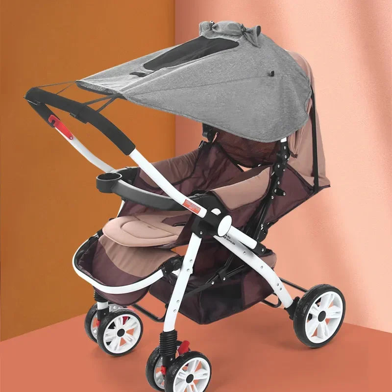 Universal Stroller Sunshade Cover – UV50+ Protection Canopy for Prams & Infant Car Seats - Nestling Babies 