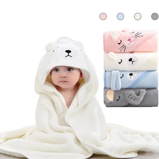 Ultra-Soft Hooded Baby Bathrobe – 4-in-1 Towel, Blanket & Swaddle Wrap - Nestling Babies 