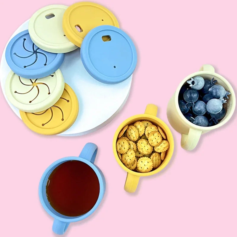 Baby Silicone Feeding Set – Suction Plate, Bowl, Straw Cup, Wooden Spoon & Fork | BPA-Free Tableware - Nestling Babies 